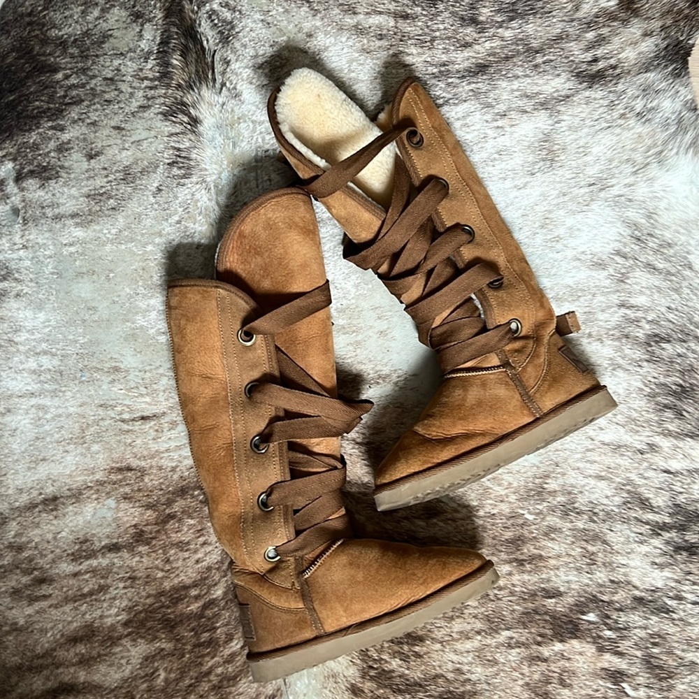 Love From Australia Tall Lace-up Shearling Boots